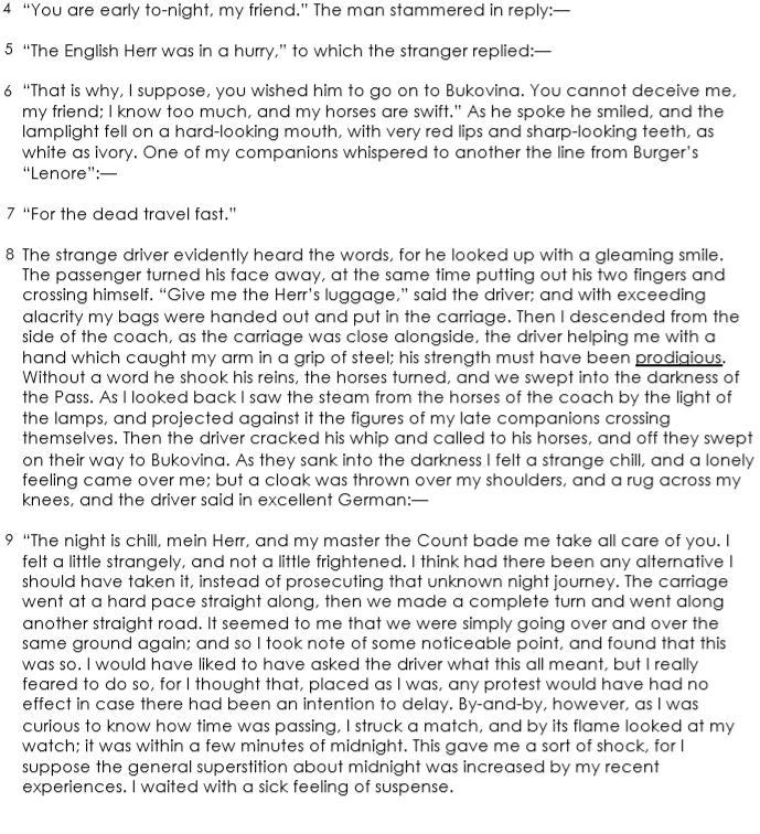 What is the best summary of the story? a- The night seemed to make the passengers on the narrator's carriage