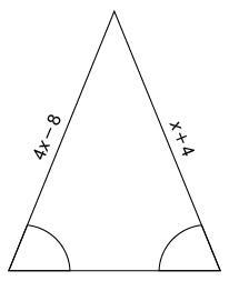 Determine the value of x in the figure answers: x =43 x = 8 x = 4 x = 4