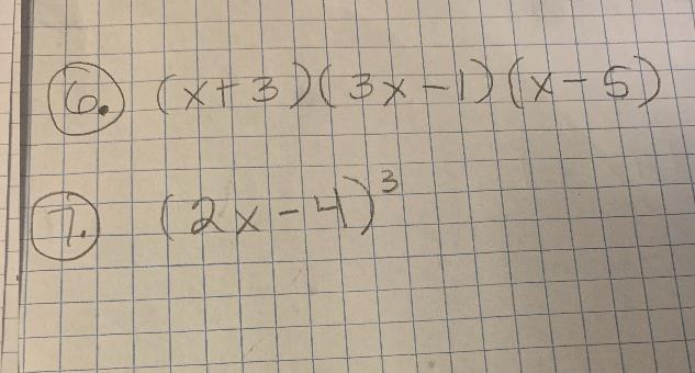 Need Help With Polynomials MultiplyingCould You Help With Number 6 And 7