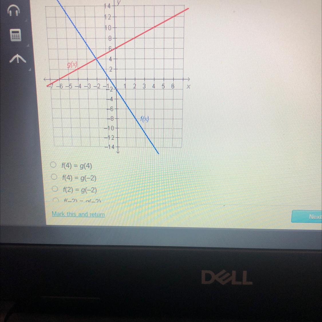 Which statement is true regarding the graphed functions?