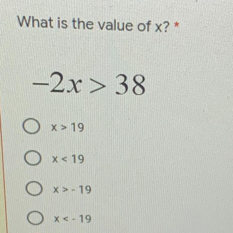 what is the value of x
