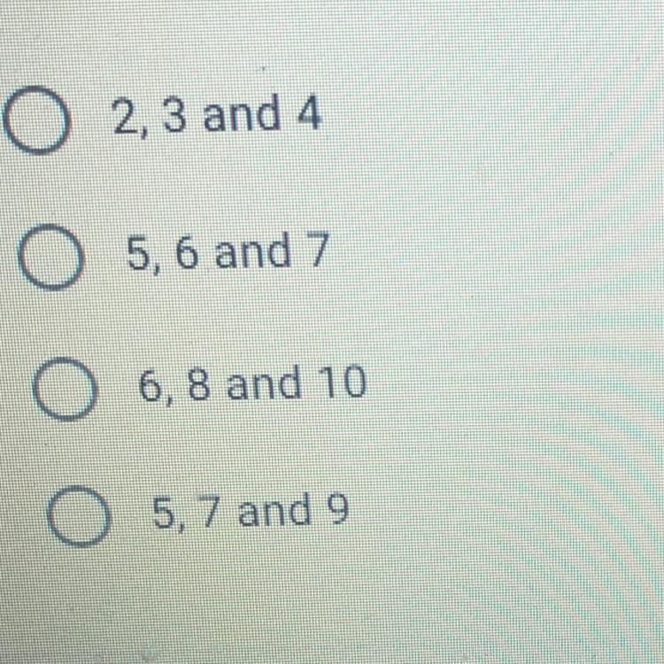 What side lengths form a right triangle?
