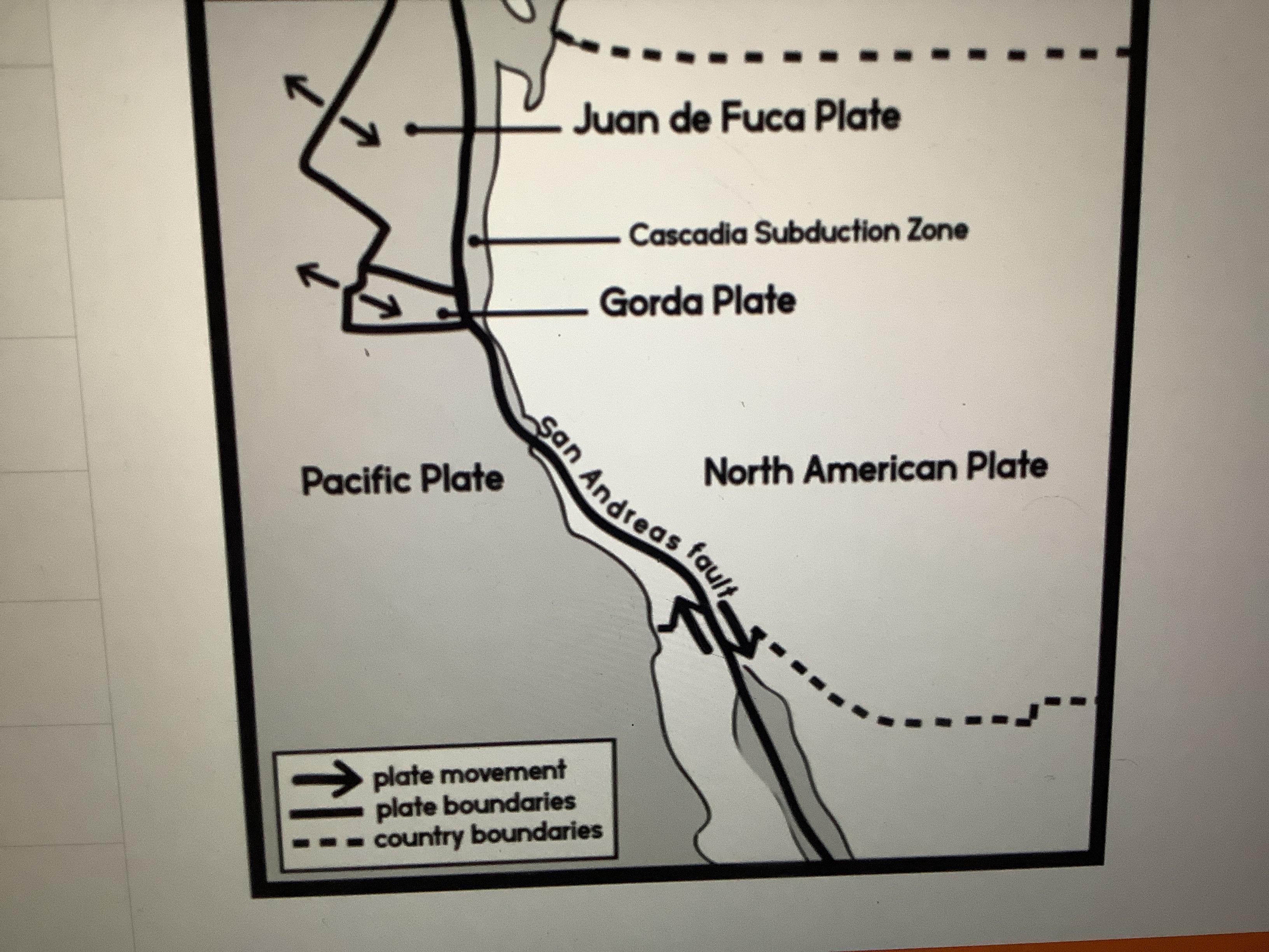 study the map. how might the earth's features change over time as the seismic activity along the san