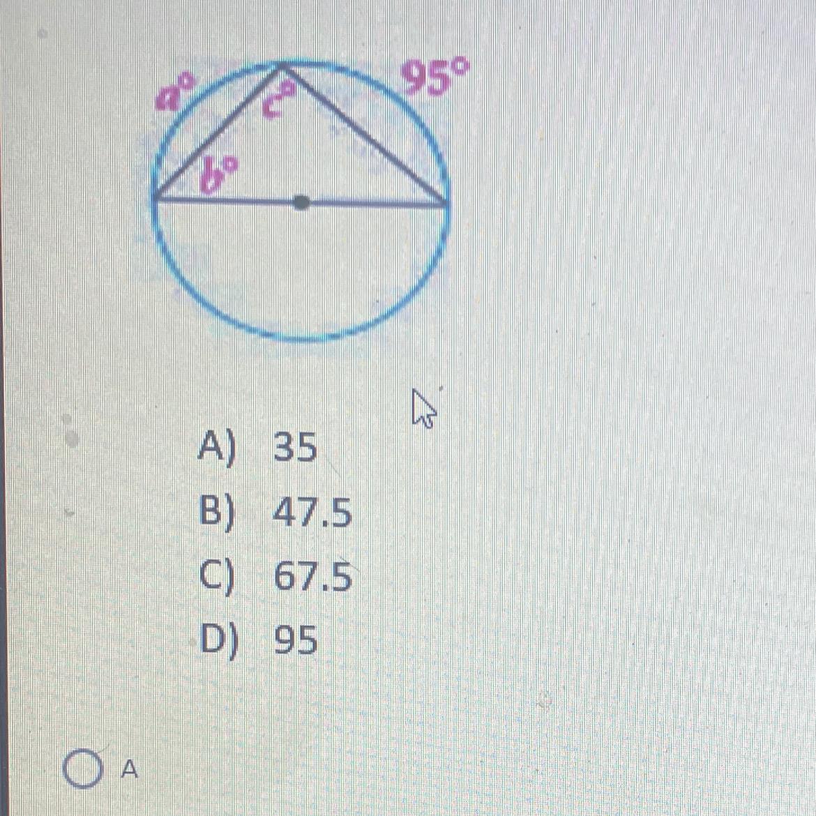1. Find A) 35B) 47.5C) 67.5D95