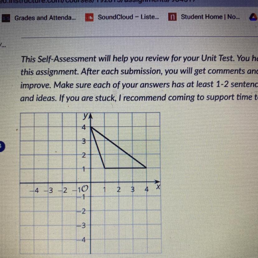1. Write a rule that will take the triangle to a congruent triangle. Write your rule as (x,y)2. Write