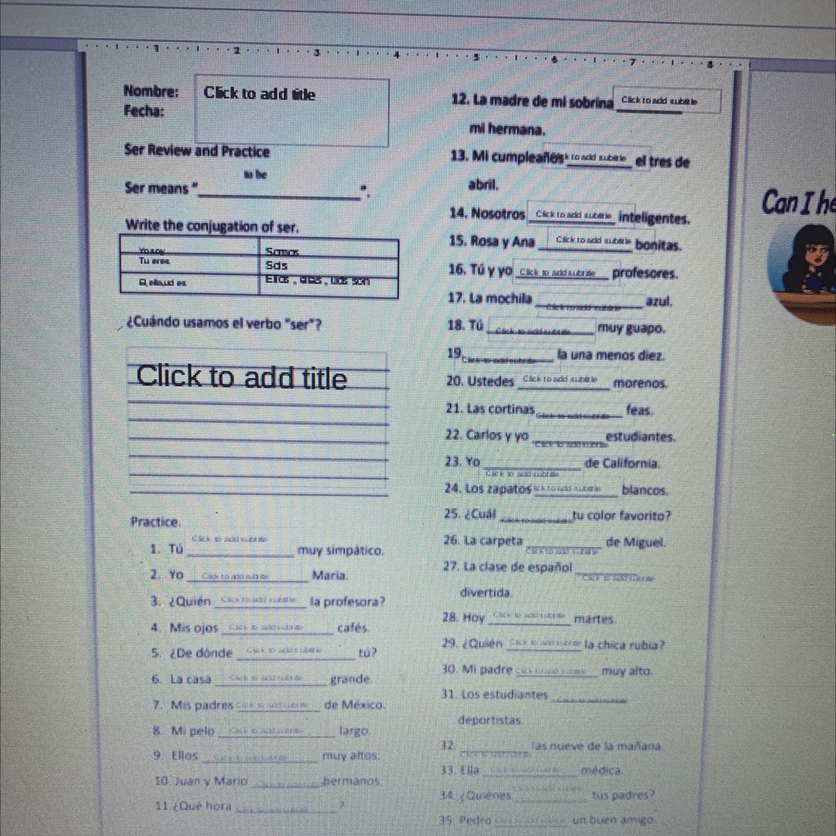 spanish homework help