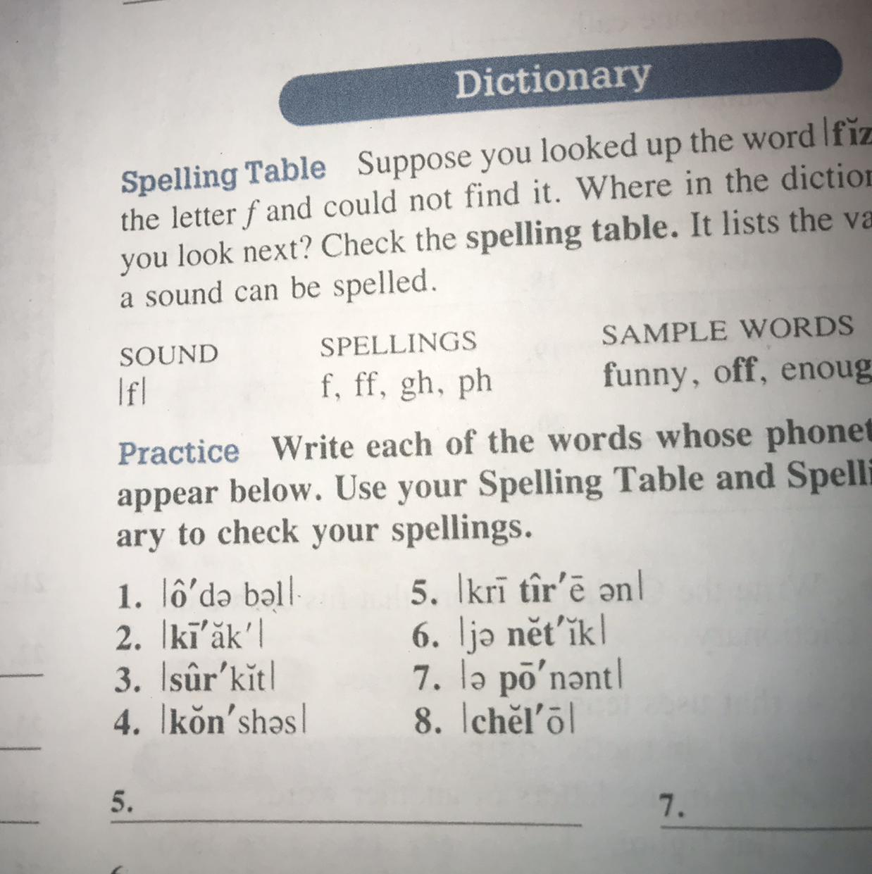 Can you check what these words mean 1-8 if you dont no some its alright.