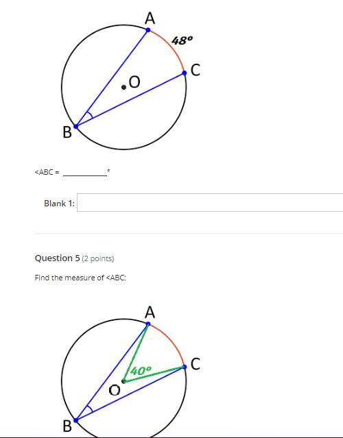 -1 For the following image, find the measure of 