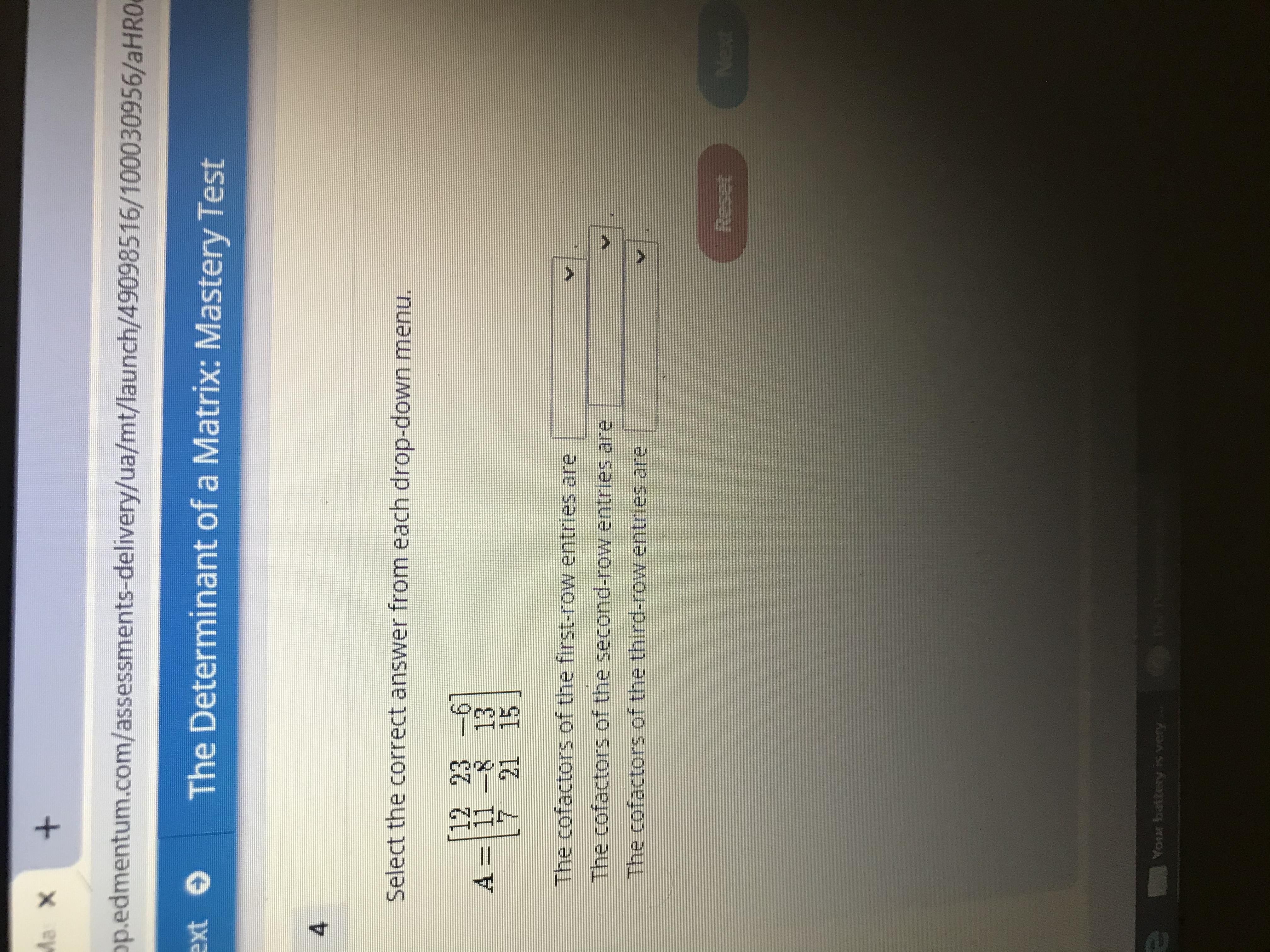 Select the correct answer from each drop-down menu