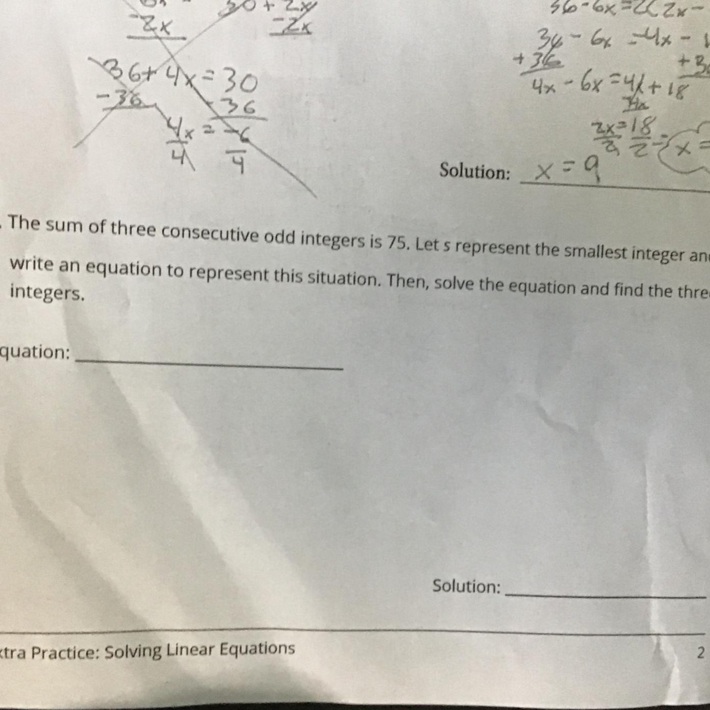 BRAINLIEST to whoever gets right The sum of three consecutive integers is 75. Let s represent the smallest
