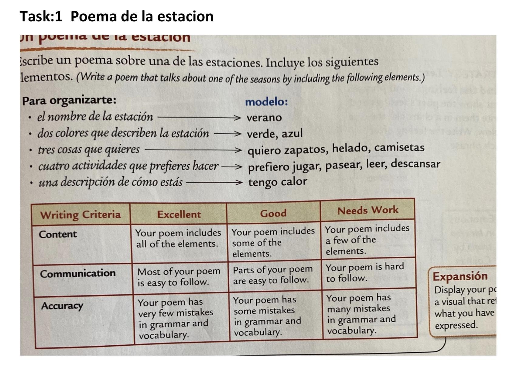 (SPANISH HW). I NEED HELP PLZZZZ)(if U Dont Know Dont Answer )Can Someone Help I Need To Write A Poem