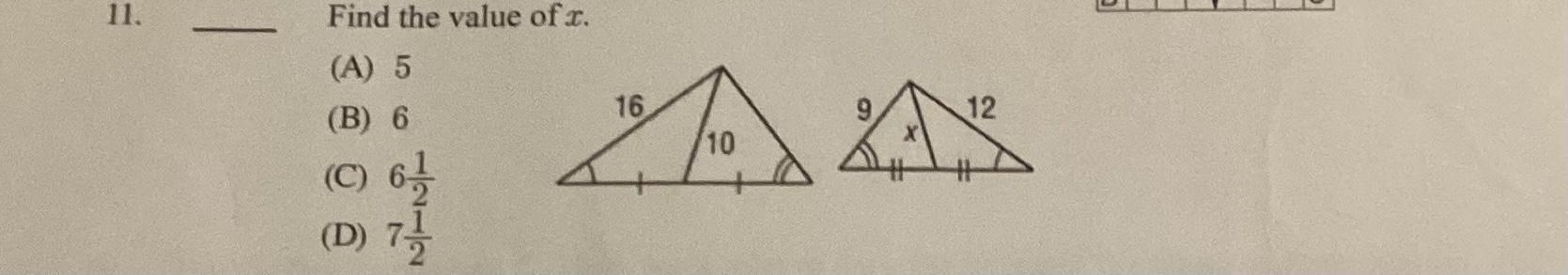 50 Points! Multiple choice geometry question. Photo attached. Thank you!