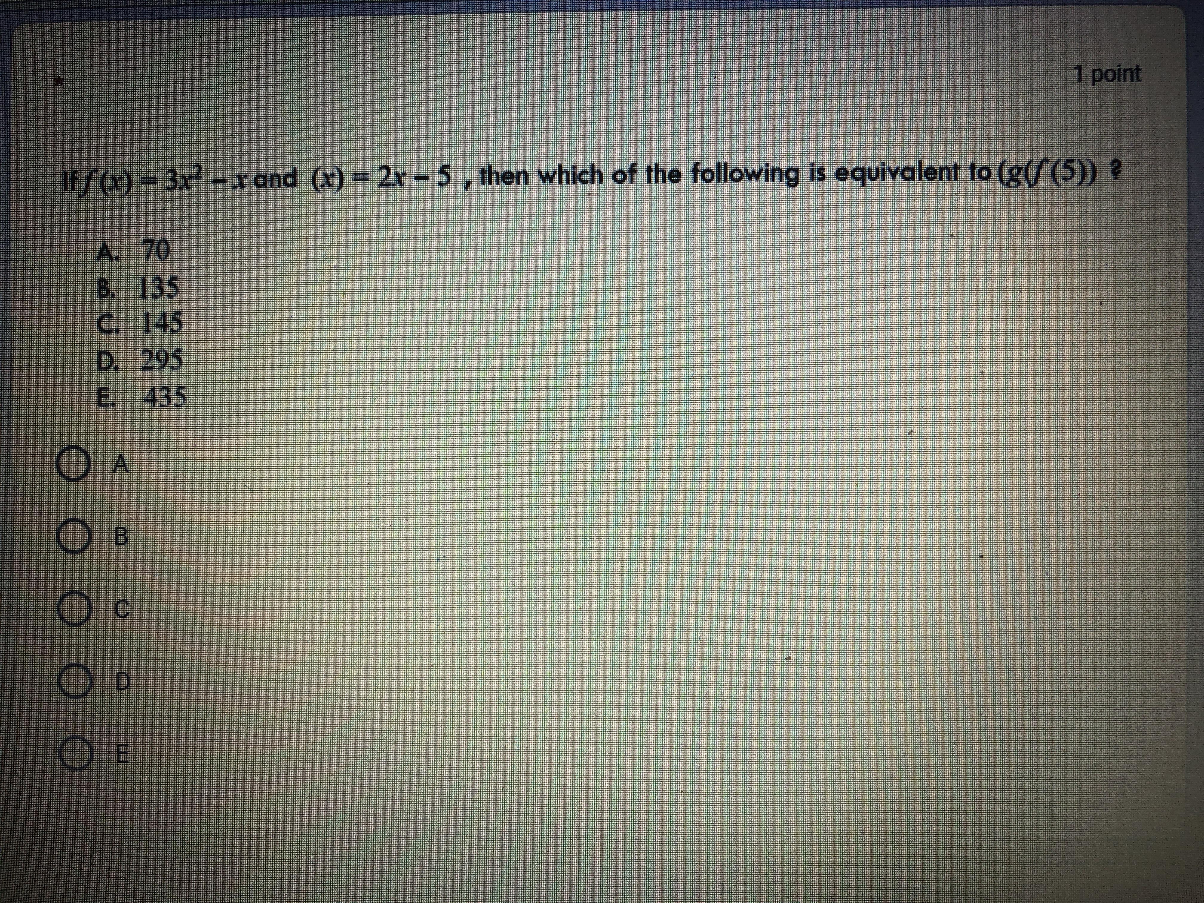 I dont know if its g(2(5)(3(5)^2-5-5