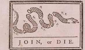 According to the "join or die" image, why might Georgia not have been included?A. Georgia was focused