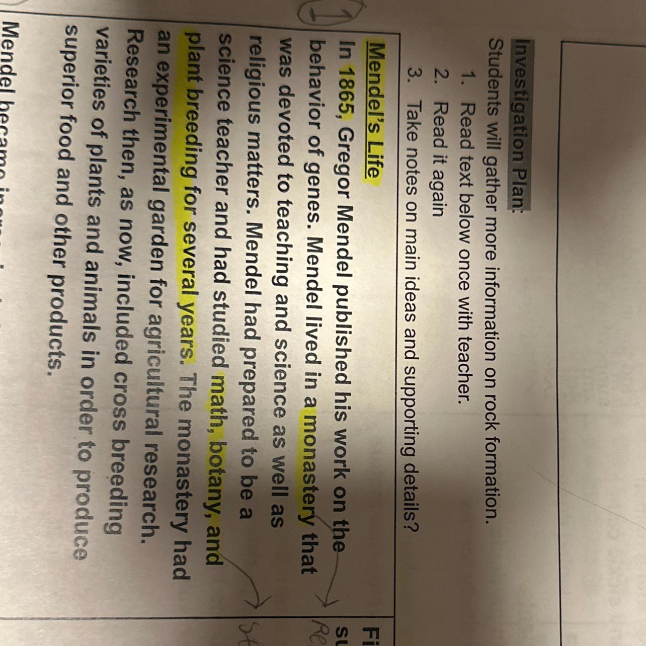 How do you determine what the main idea is and what support would you use? 