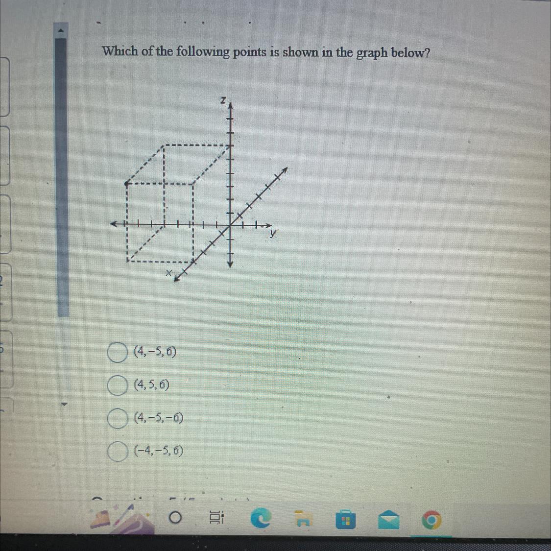 Which of the following points is shown in the graph below?