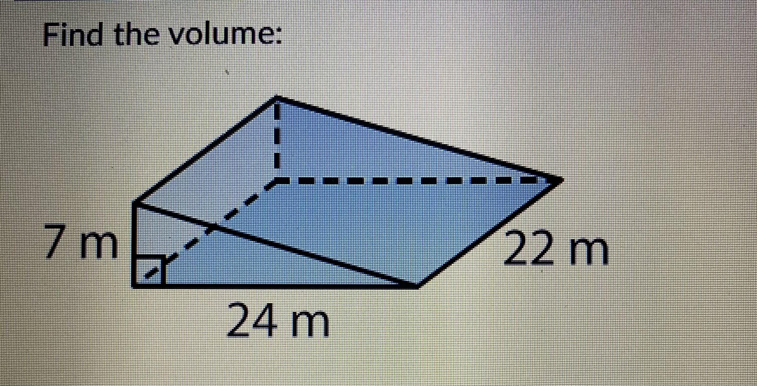 Find the volume:the picture below