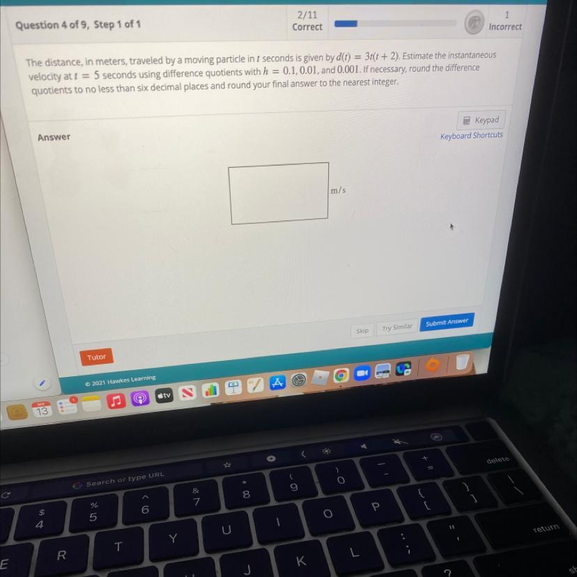 find the instantaneous velocity at t=5