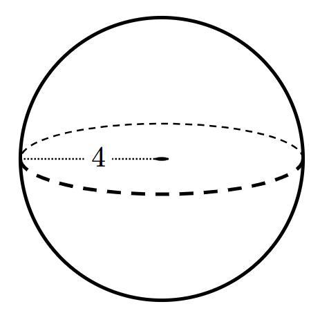 Find the volume of the sphere. Either answer in terms of or use 3.14 for and round your final answer