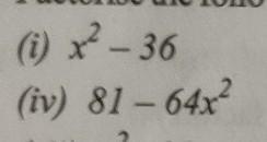 Factorise the following.