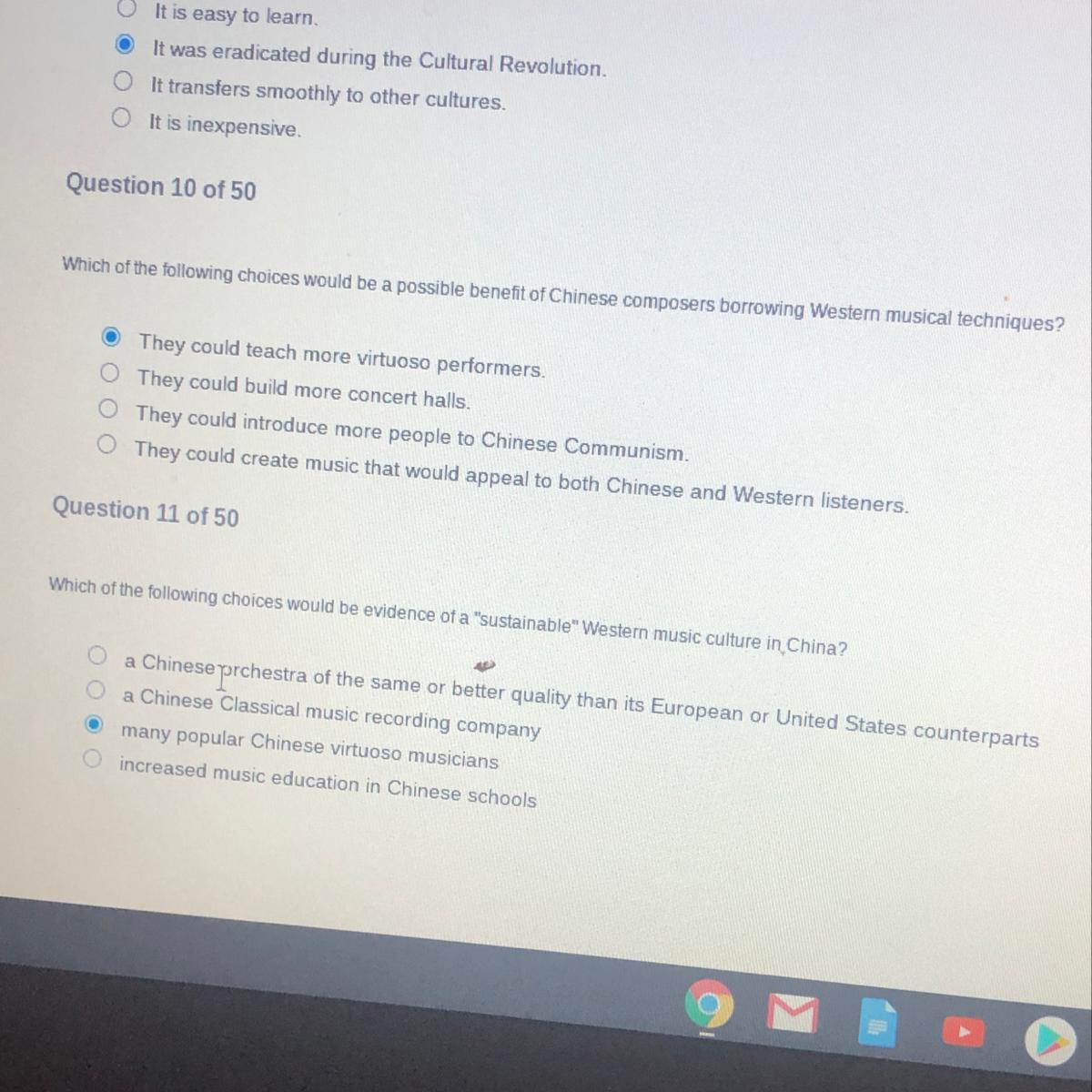 Question 10 Of 50Which Of The Following Choices Would Be A Possible Benefit Of Chinese Composers Borrowing