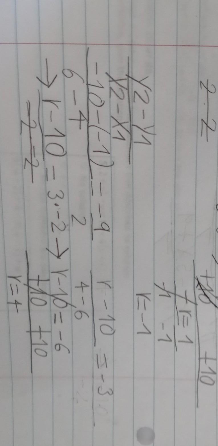 The Points (4,r) And (6,-10) Lie On A Line With Slope -3. Find The Missing Coordinate R.My Question: