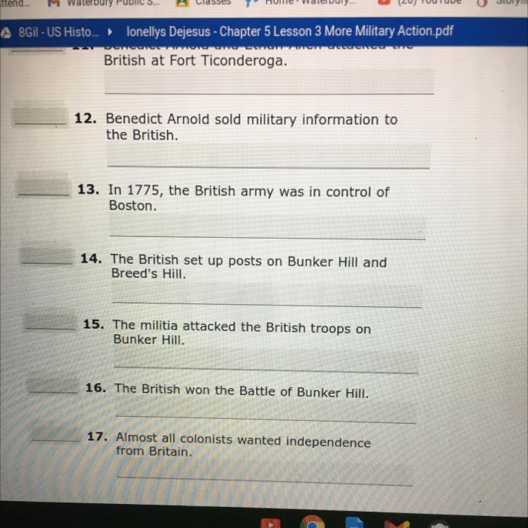 True Or False. Social Studies