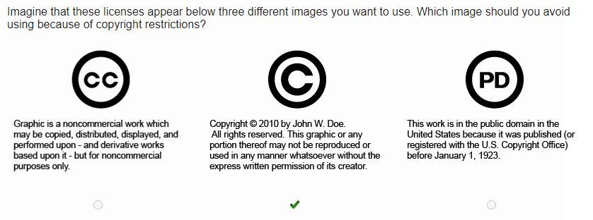 Imagine That These Licenses Appear Below Three Different Images You Want To Use. Which Image Should You