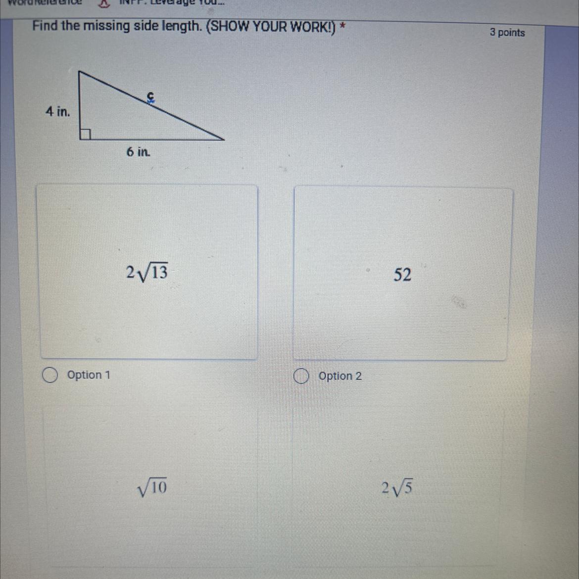 Find the missing side length. (SHOW YOUR WORK!) (look at image)