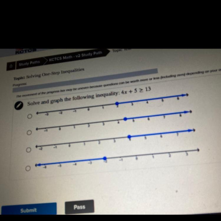 Progress:The movement of the progress bar may be uneven because questions can be worth more or less (including