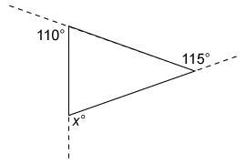 Determine The Value Of X In The Triangle Shown. Answer : 135 115 360 110