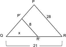 If PQR Is A Dilated Image Of PQR, Find The Scale Factor (k) And Then Find The Value Of X. Answers: A)