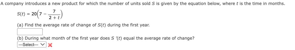 A company introduces a new product for which the number of units sold S is given by the equation below,