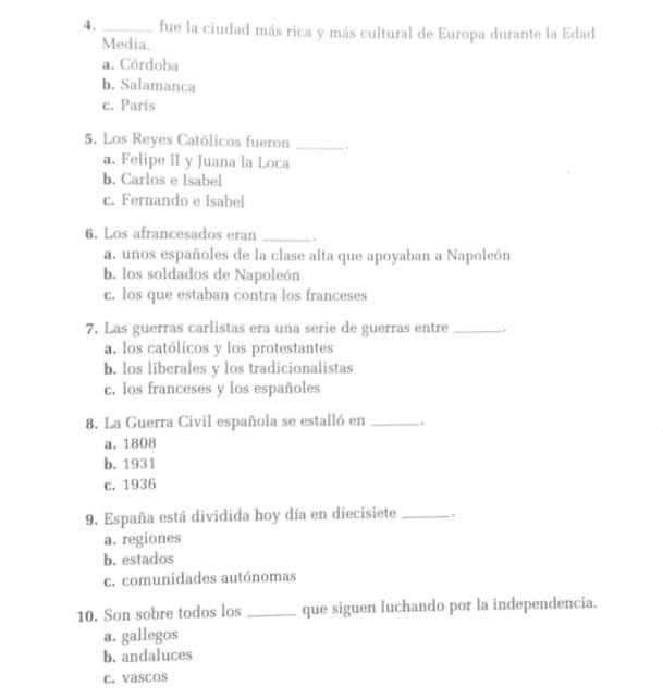 I Need Help With This Spanish Work 