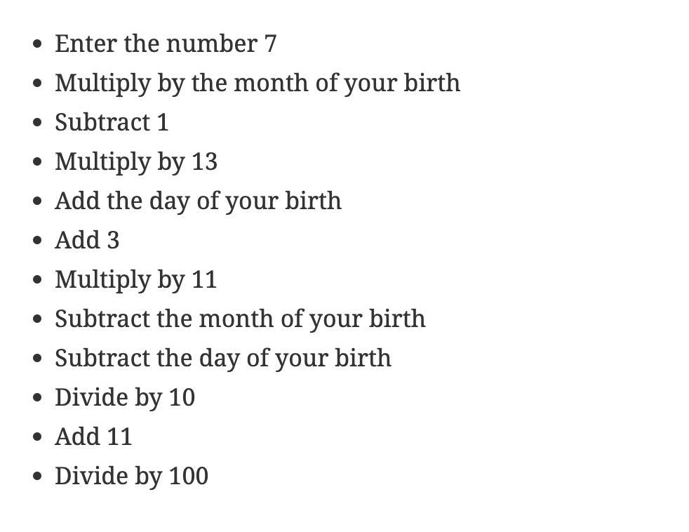 How Does This Trick Work? Why Does It Always Give The Correct Date Of Birthday?