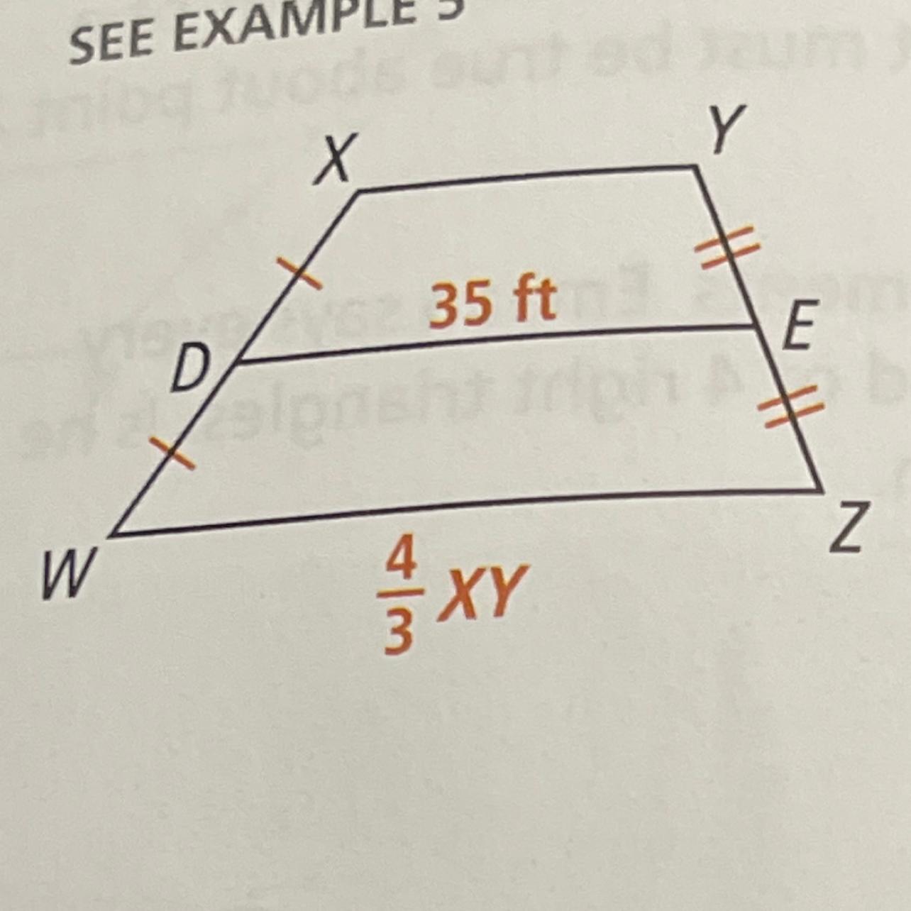 Given trapezoid WXYZ, what is XY?