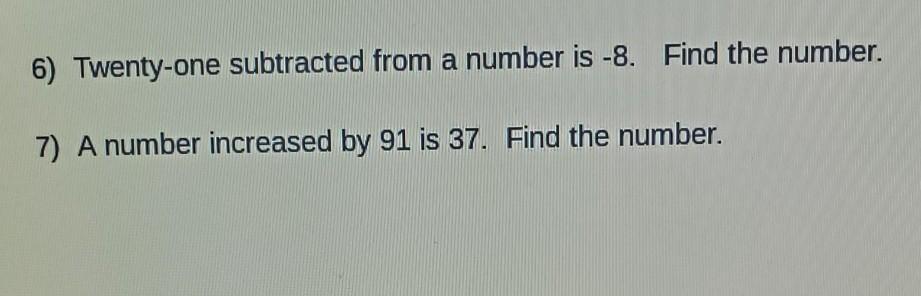 write an equation for each problem then solve the equation and check your solution 
