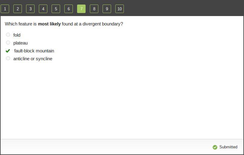 Which feature is most likely found at a divergent boundary?