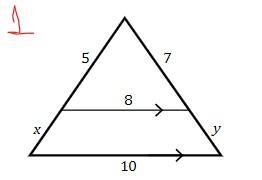 Find x, y for figures 1, 2, and 3 shown on the pictures below