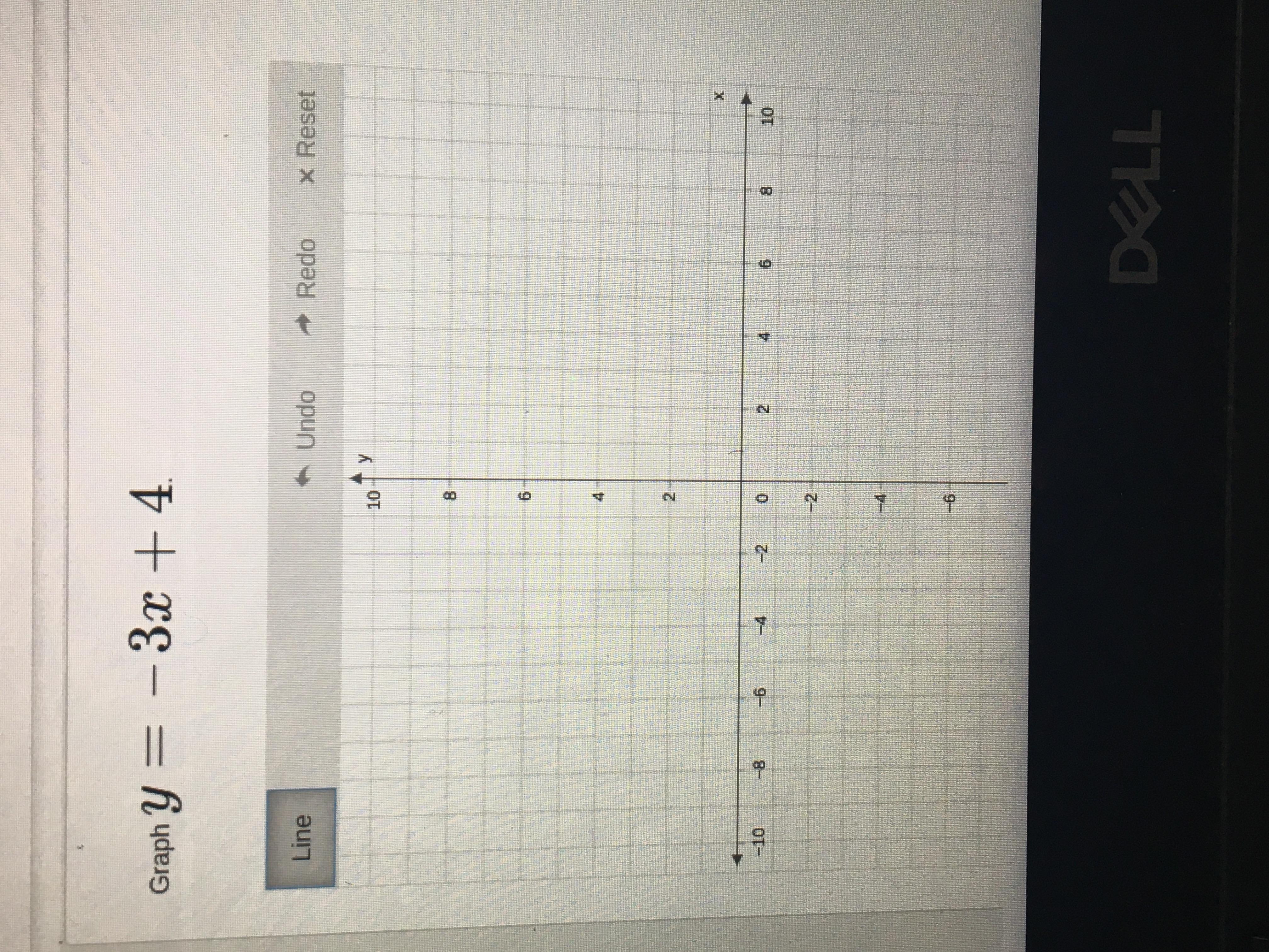 Graph y=-3x+4 slope intercept