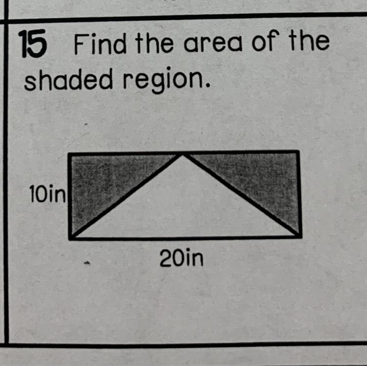 Find the area of the shaded region.