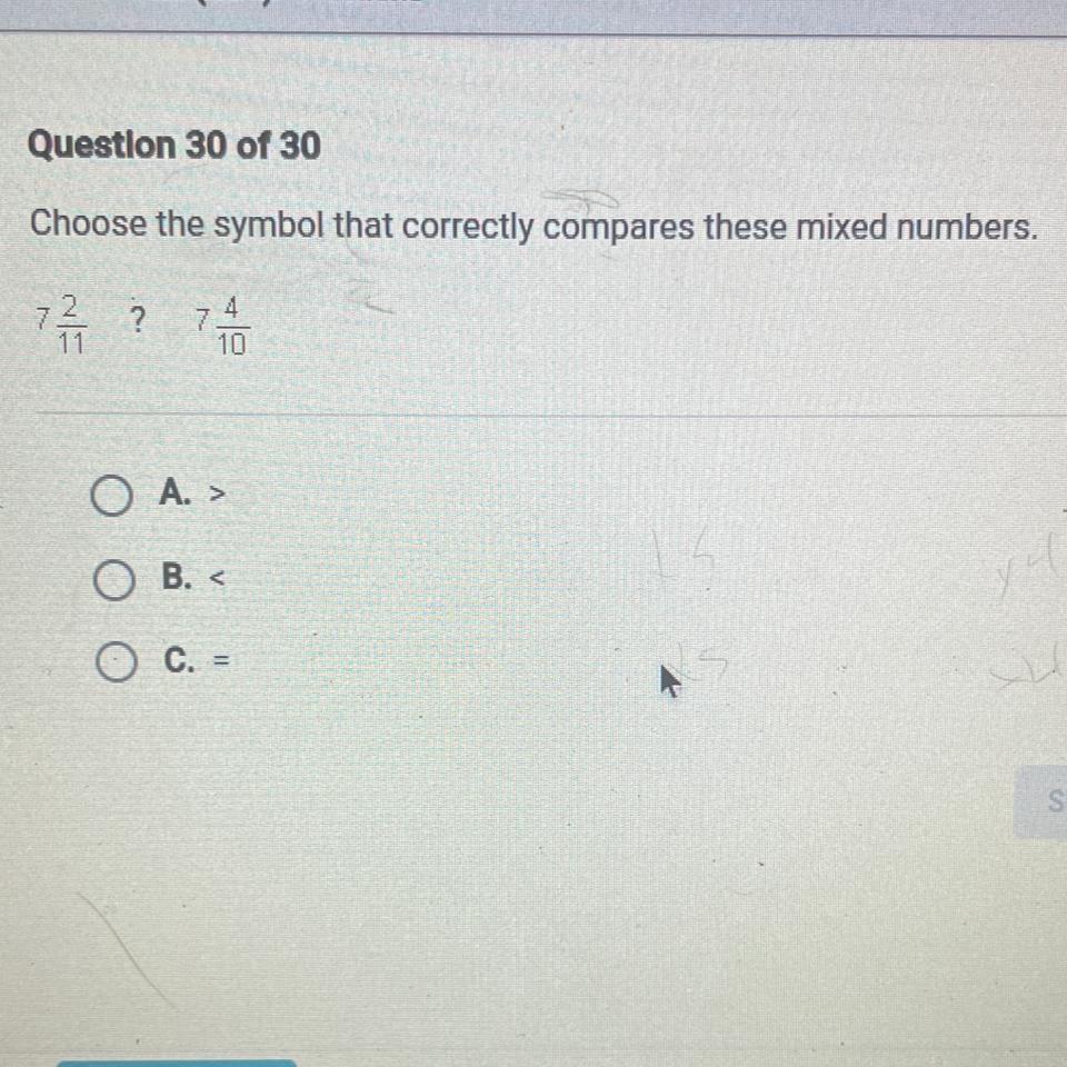 Choose The Symbol That Correctly Compares These Mixed Numbers.