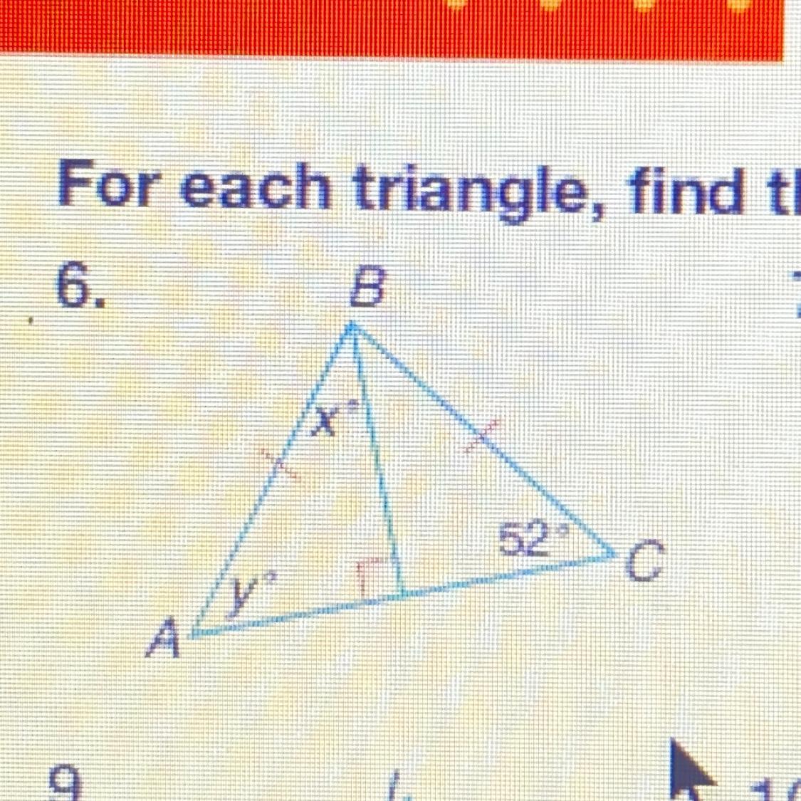 For each triangle, find the values of the variables, please help.