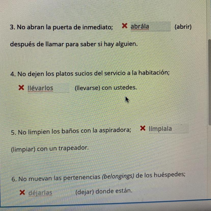 PLEASE HELP!! SPANISH 2 AFFIRMATIVE COMMANDS WITH PRONOUNS