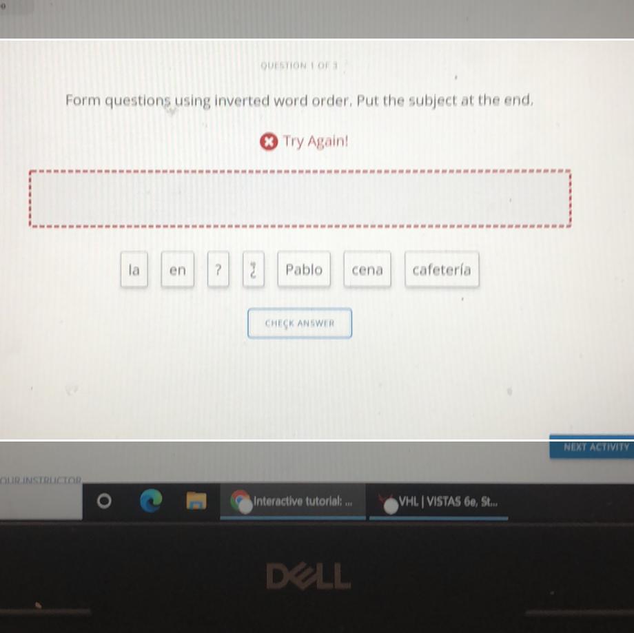 Help If You Speak Spanish Question Is In The Picture 