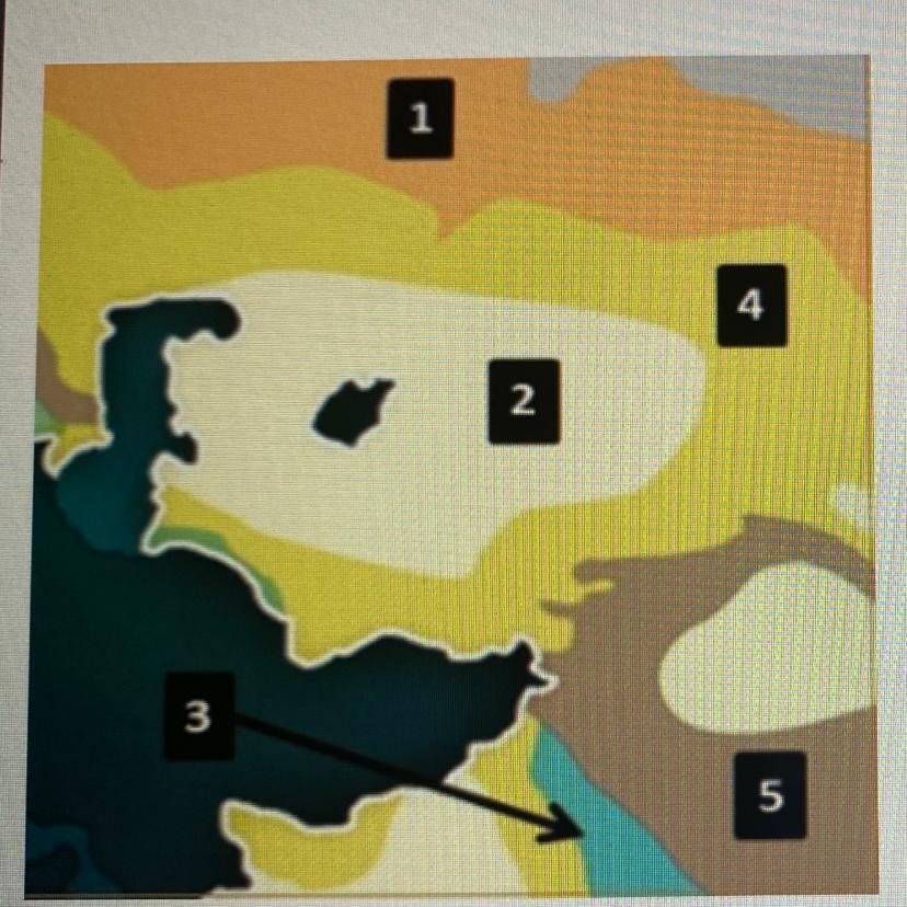 Look at the map above. All of the following climate regions are located in Central Asia except theregionA