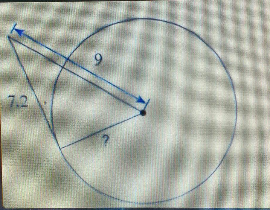 the circle with the tangent line is shown. Find the length of the radius? 