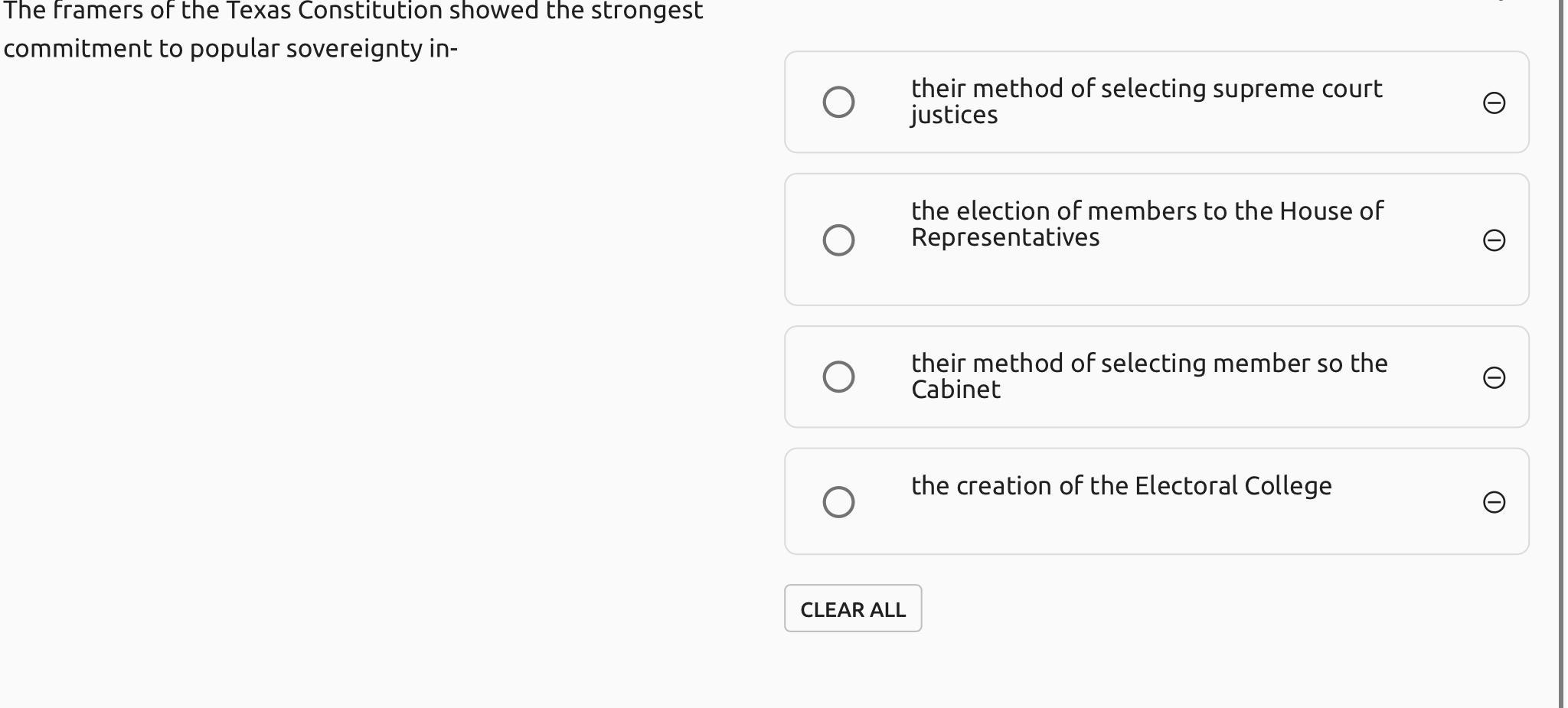 The framers of the Texas Constitution showed the strongest commitment to popular sovereignty in-
