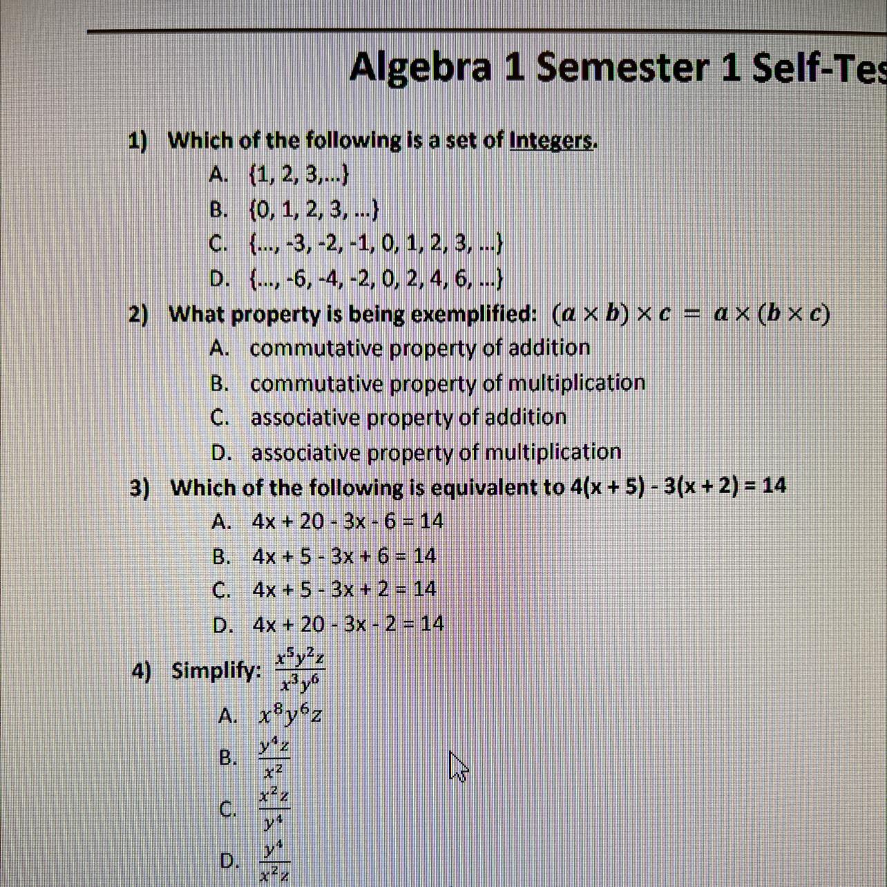 WHAT ARE THE ANSWERS TO 1,2,3,4 SOMEONE HELP!!!!!