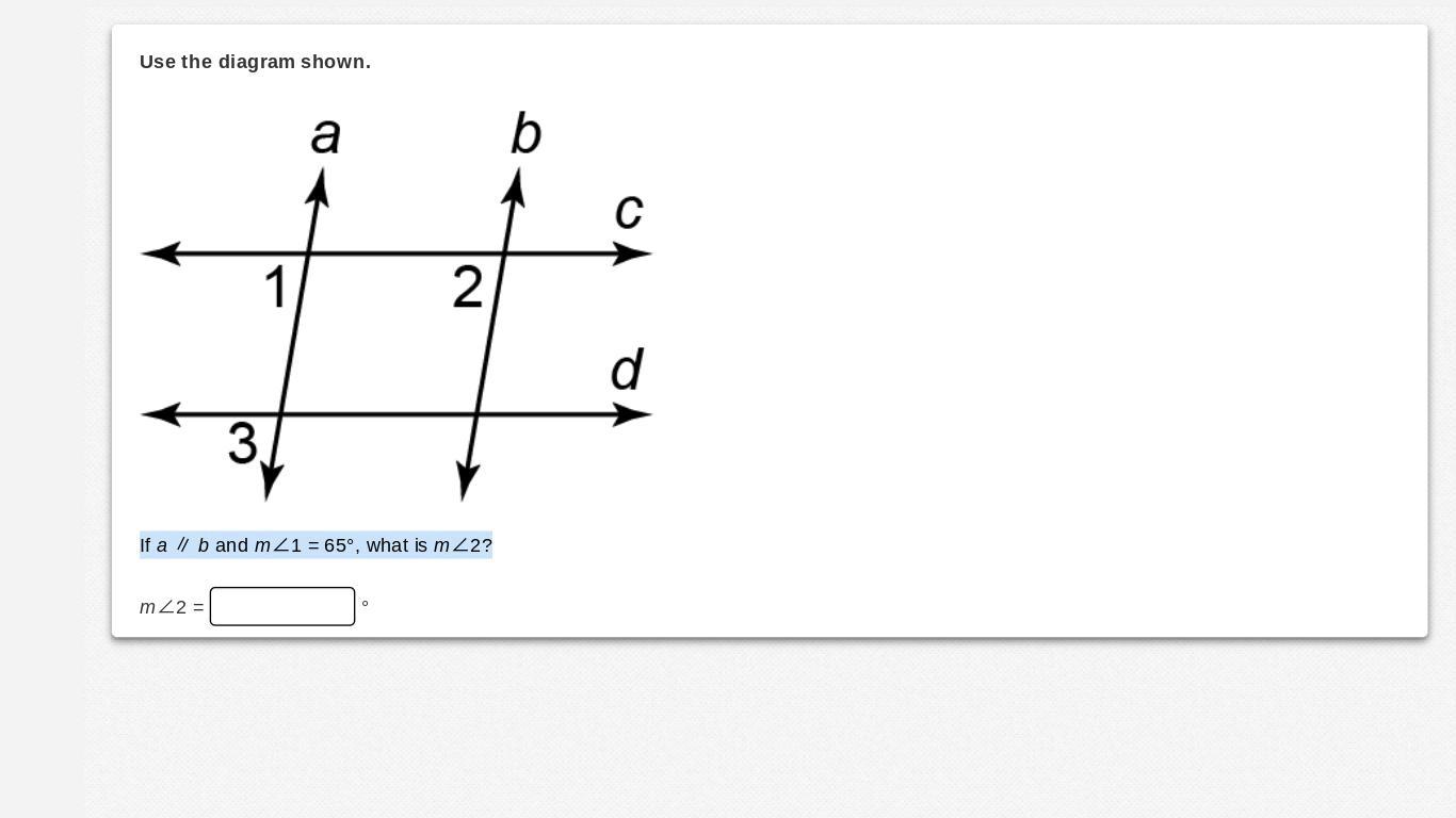 If a b and m1 = 65, what is m2?